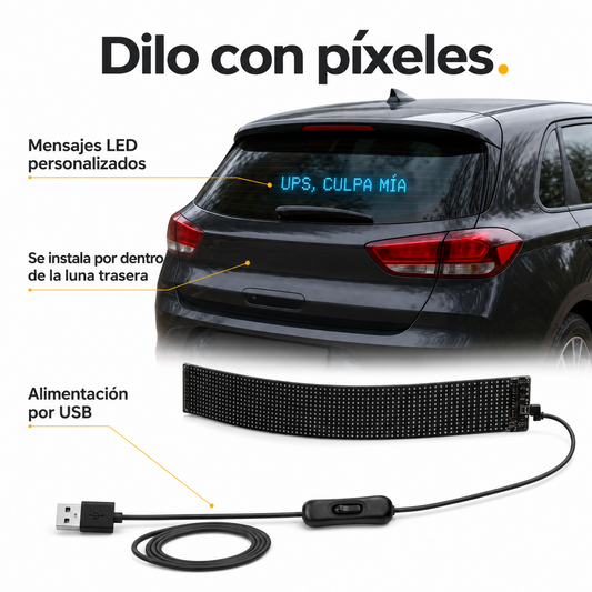 Dilo con píxeles: mensajes LED personalizados, instalación interior y alimentación USB